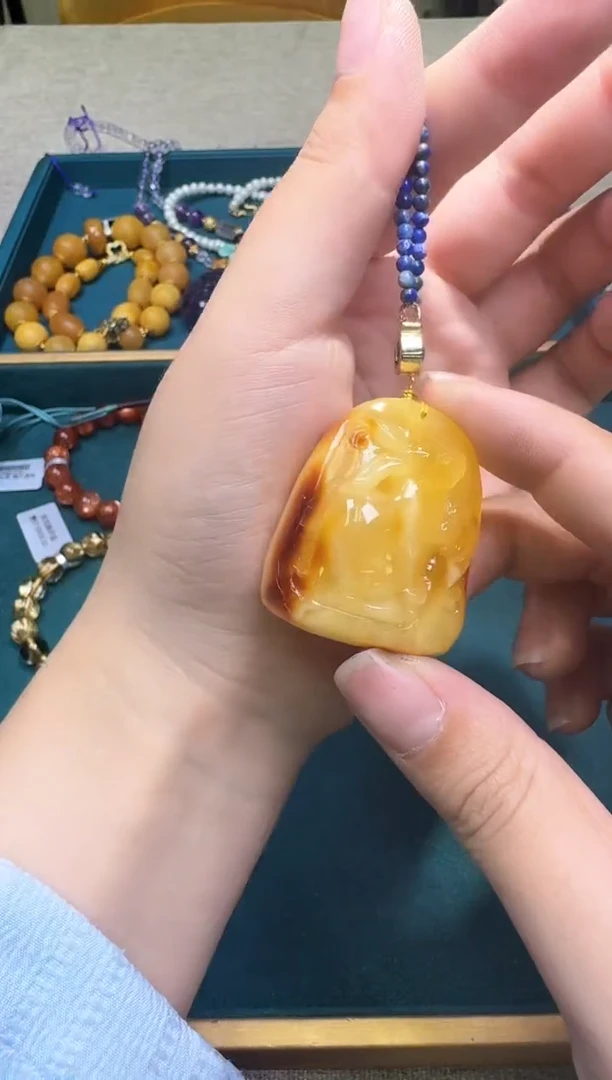 蜜蜡颈饰未镶嵌多样性发一件  072