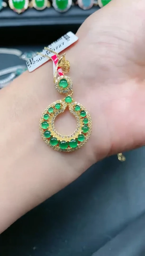 翡翠戒指银S925镶嵌11111