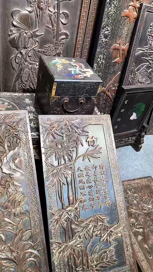 木紫檀木雕刻板一物一拍