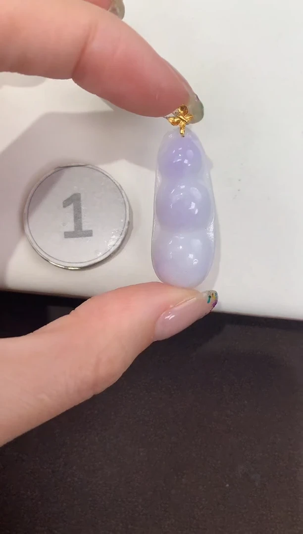 颈饰18K金镶嵌翡翠天然缅甸A货翡翠