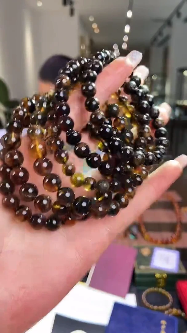 琥珀颈饰未镶嵌缅甸琥珀福利手串