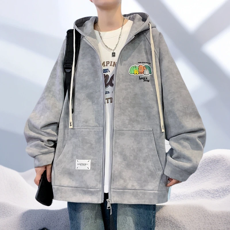 Mexican/稻草人春季新款连帽休闲百搭高品质棒球服夹克上衣外套男