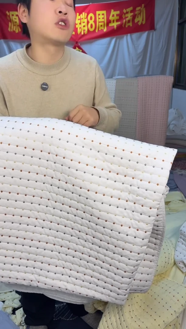 棉纯棉米粒秀白色180*200单床盖