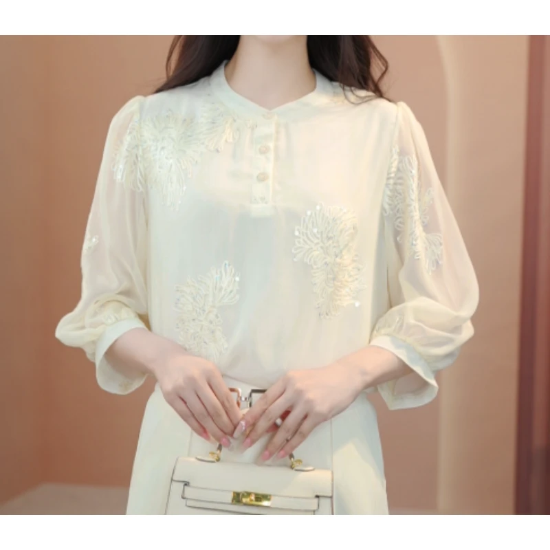 X2869【出口原单】设计感优雅奢华衬衫-珈珈