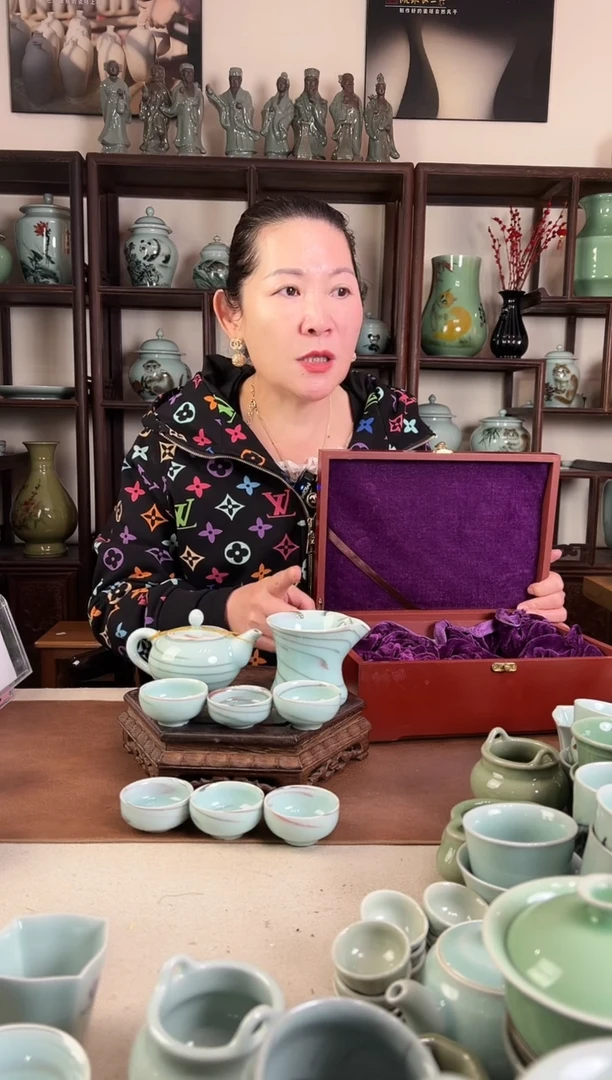 纯手工 绞胎 8头茶具L
