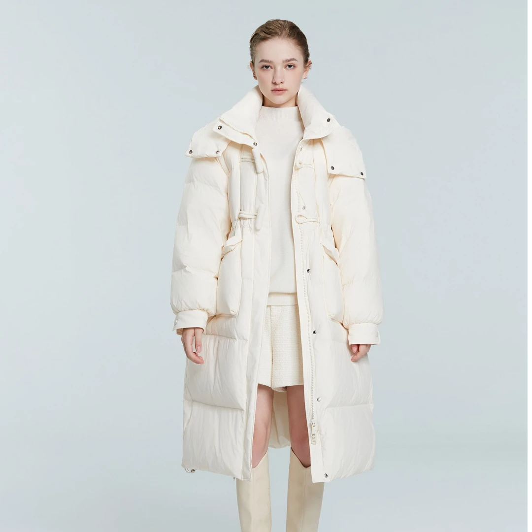 玲珑格格2024新款羽绒服女中长款收腰正品反季冬季