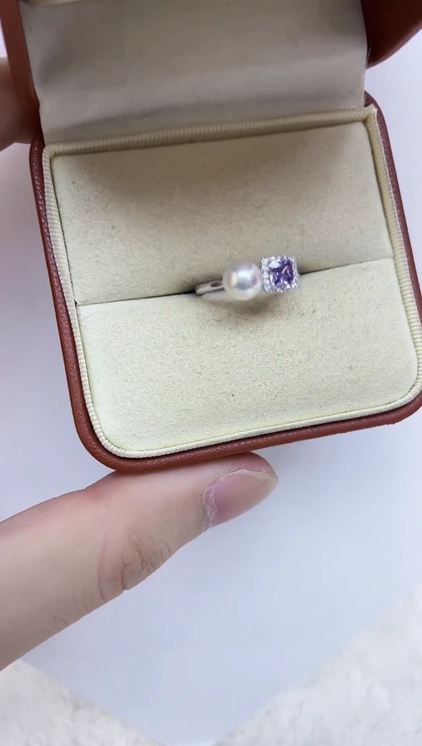 银S925镶嵌海水珍珠戒指