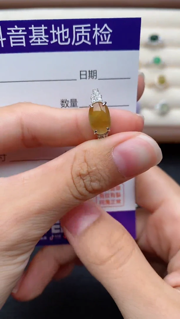 银S925镶嵌戒指翡翠1