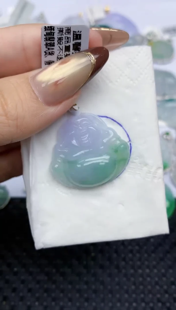 颈饰18K金镶嵌翡翠106   天然翡翠A货  百元以上9米证书费自理