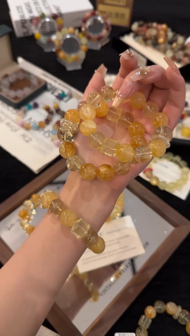 未镶嵌手链水晶黄水晶多宝x3223