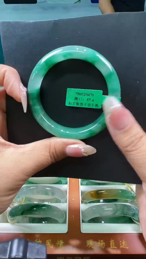 未镶嵌手镯石英质玉（非洲翠）手镯