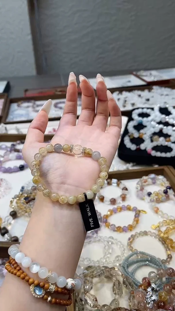 未镶嵌手链水晶金钛富手串