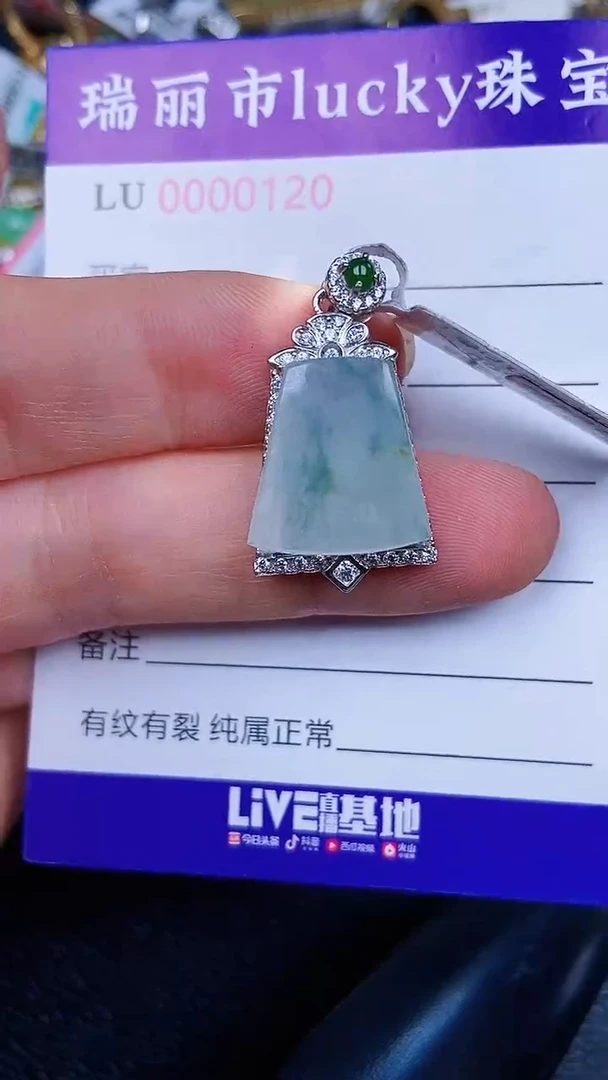颈饰银S925镶嵌翡翠0120