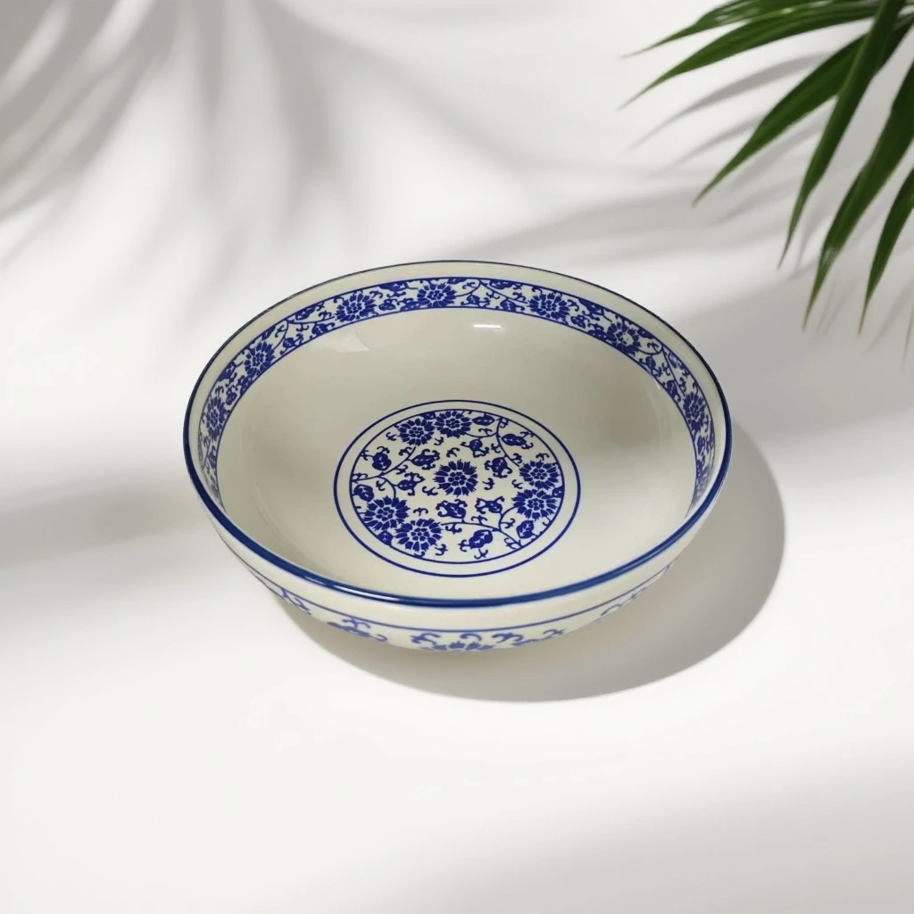 景德镇陶瓷青花大碗微波炉专用直径22.5cm家用