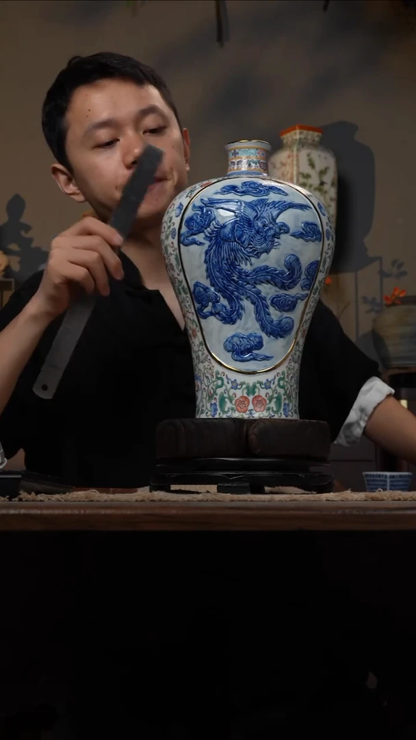 摆件WN问泥景德镇陶瓷花瓶摆件