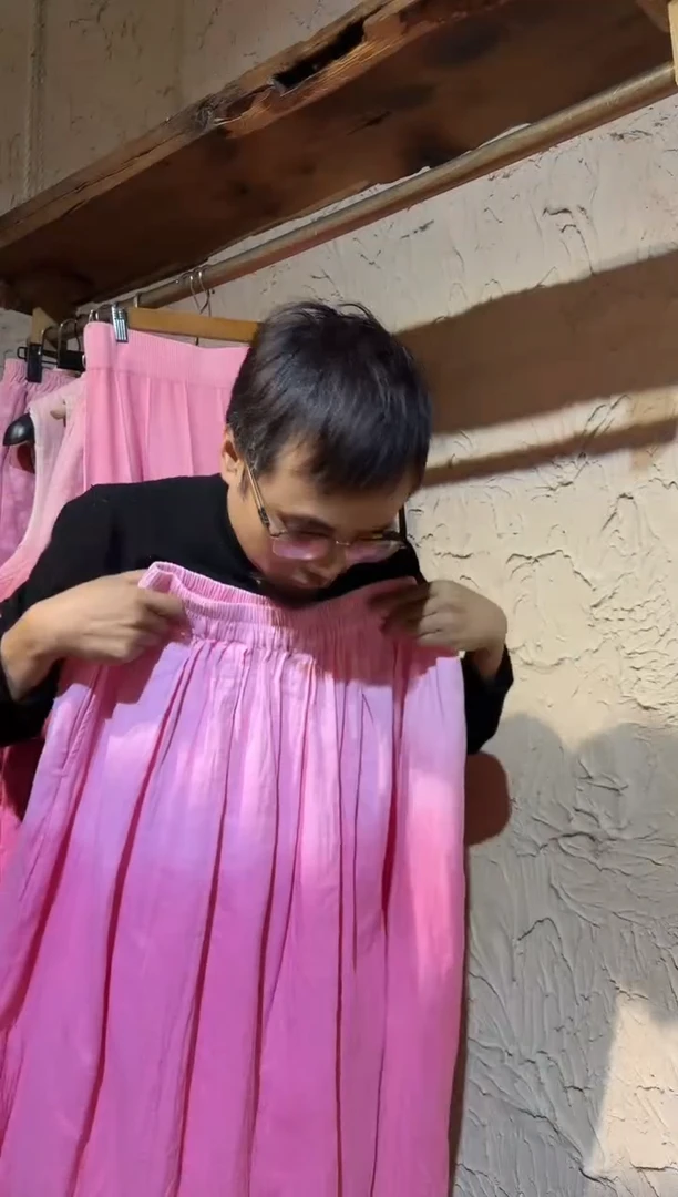 苏木植物染两侧口袋半裙