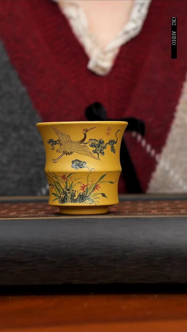 【闪购商品】紫砂茶壶宜兴紫砂黄段泥竹节杯