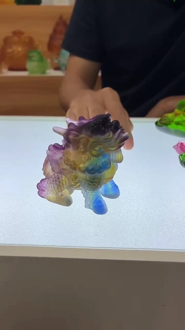 琉璃手工艺品貔貅摆件彩色