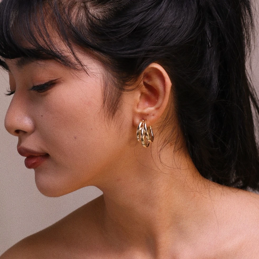 D.M.D/迪曼达 合金耳饰 a47冷淡风金属耳钉女ins气质耳环通勤耳饰