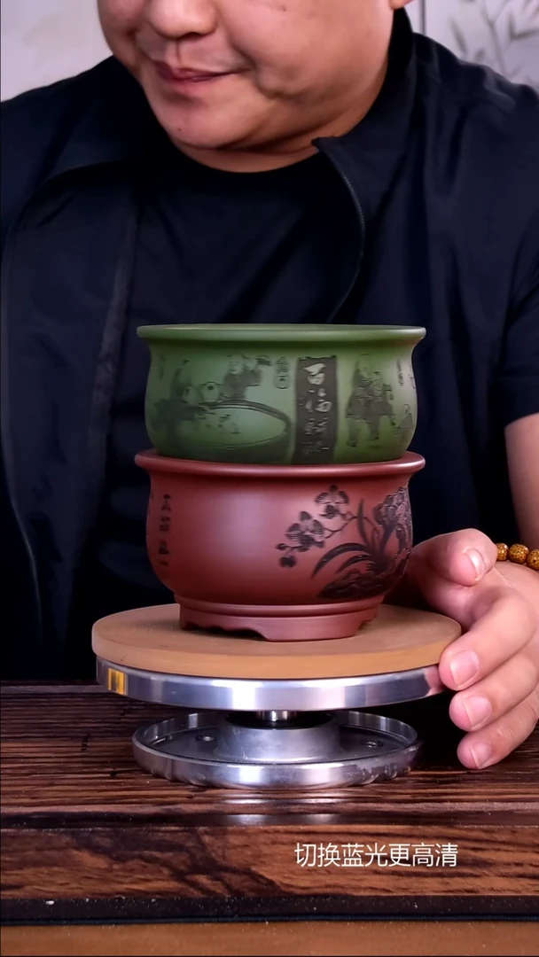 紫砂花盆紫砂花盆内口9-5.5    2只