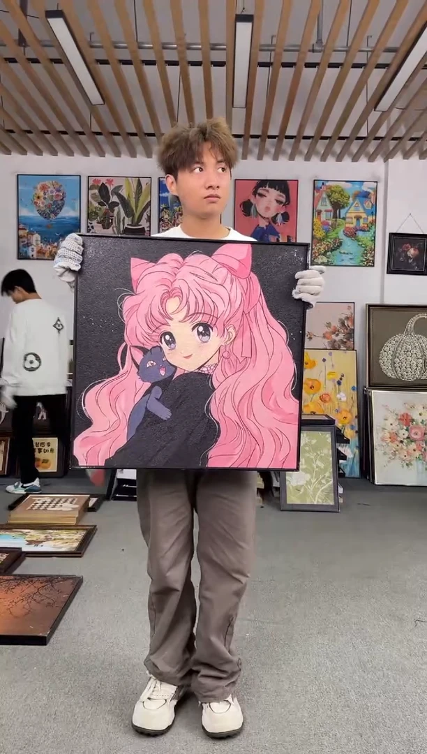 竖款美少女战士铝合金装裱50X50