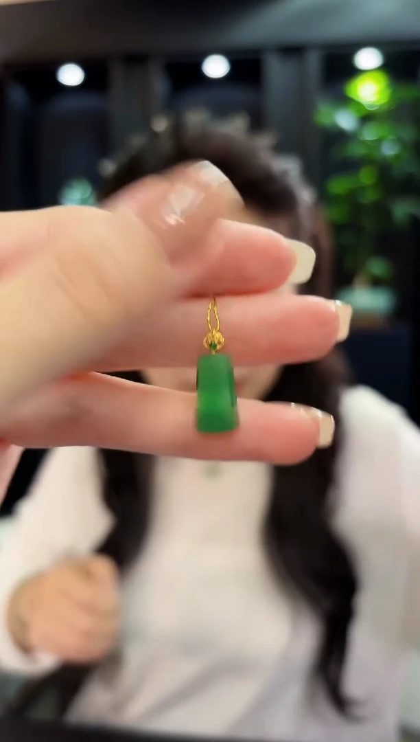 吊坠(不含链)18K金镶嵌翡翠 缅料A货/支持复检/一件