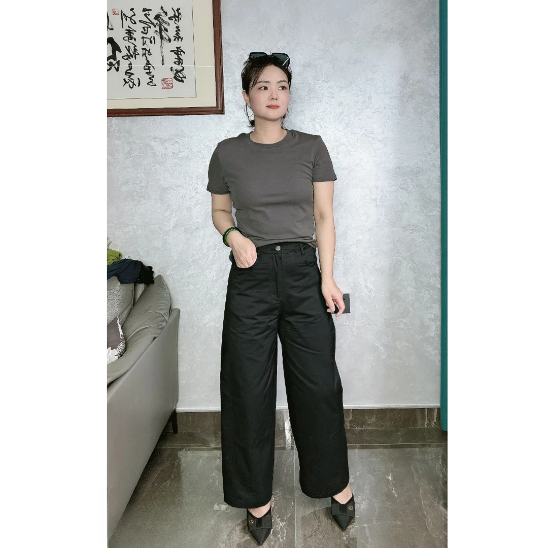 【现货发+运费险】小个子裤子白色复古休闲裤女直筒裤夏季九分裤潮