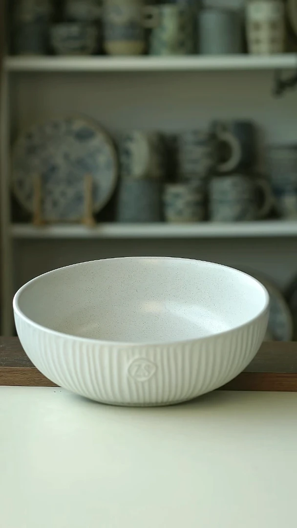 微瑕出荷兰zs手作巴洛克汤碗19cm@4-2@