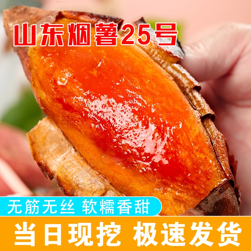 ［直播专享］山东烟薯25号正宗糖心流油蜜薯烤地瓜专用红薯沙地现挖