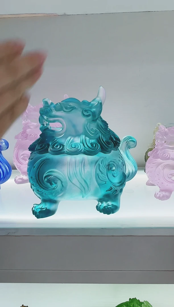 手工艺品琉璃古法琉璃大号狻猊香炉