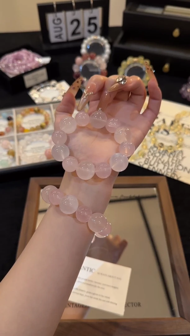 未镶嵌手链水晶粉水晶x3242