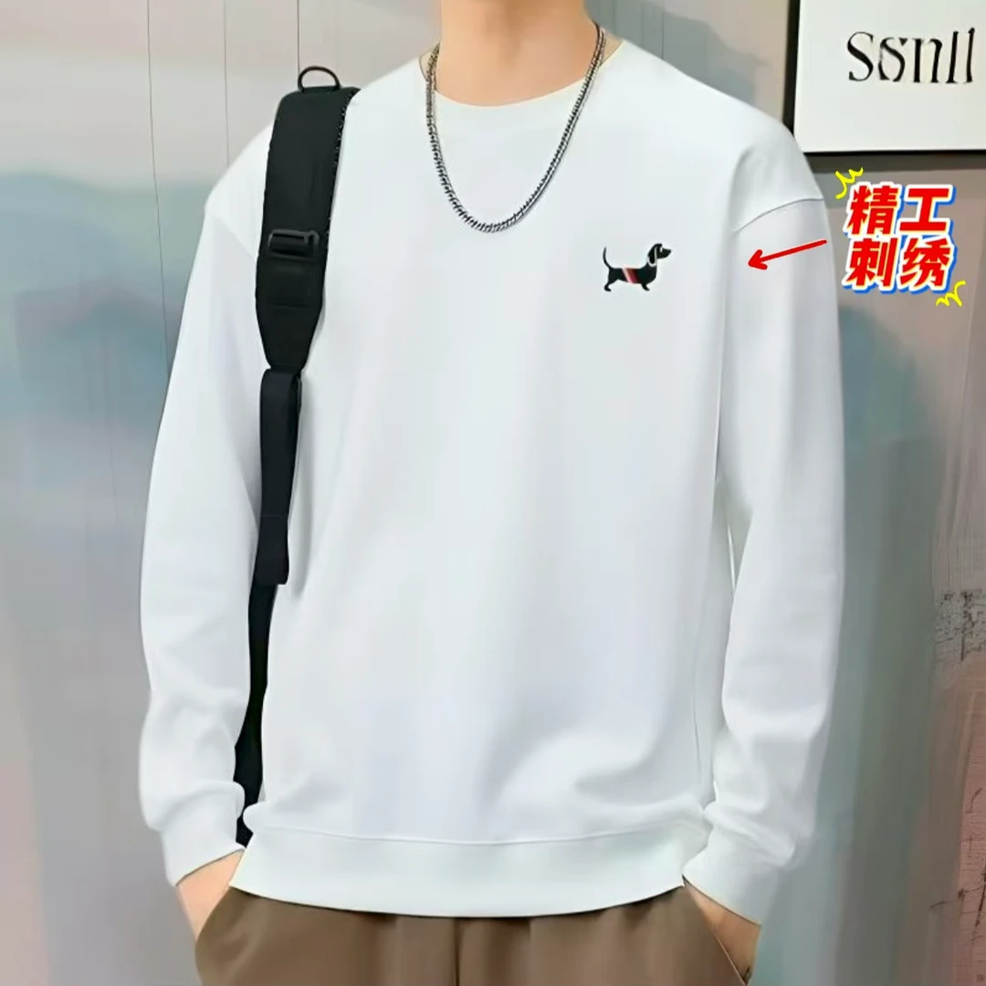 【刺绣腊肠狗卫衣】秋季时尚卫衣男女同款圆领舒适百搭宽松休闲上衣