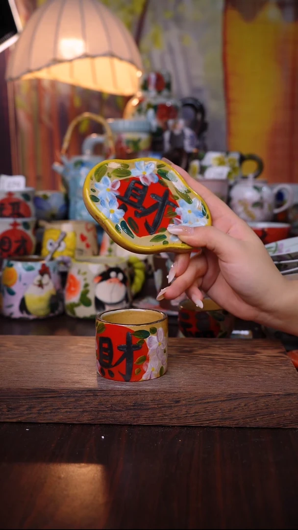 杯子泥垚手作 景德镇手工手绘陶瓷器物