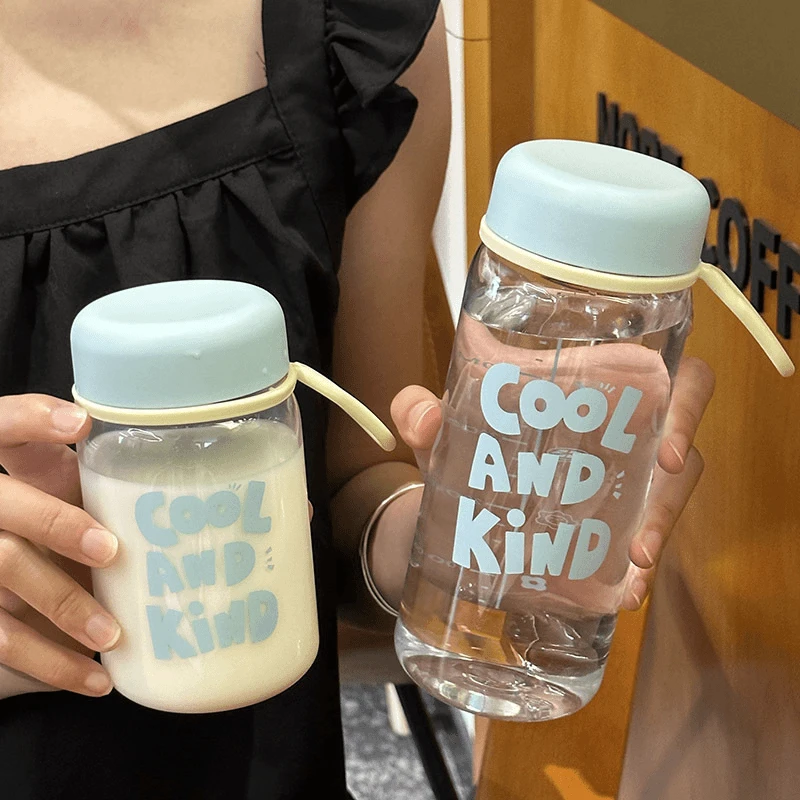 韩风耐摔喝水杯学生专用夏季便携咖啡杯网红透明可爱杯防漏杯