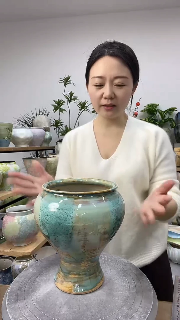 9.7陶瓷花盆直播链接高.      21口14