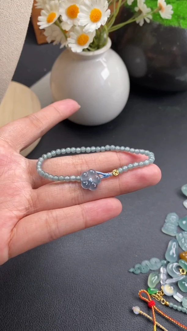 散珠翡翠花花手绳