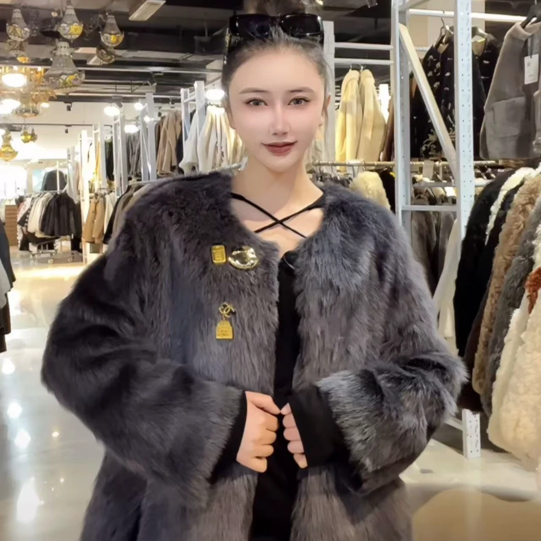 HERDERS 双色潮流时尚皮草外套 40897