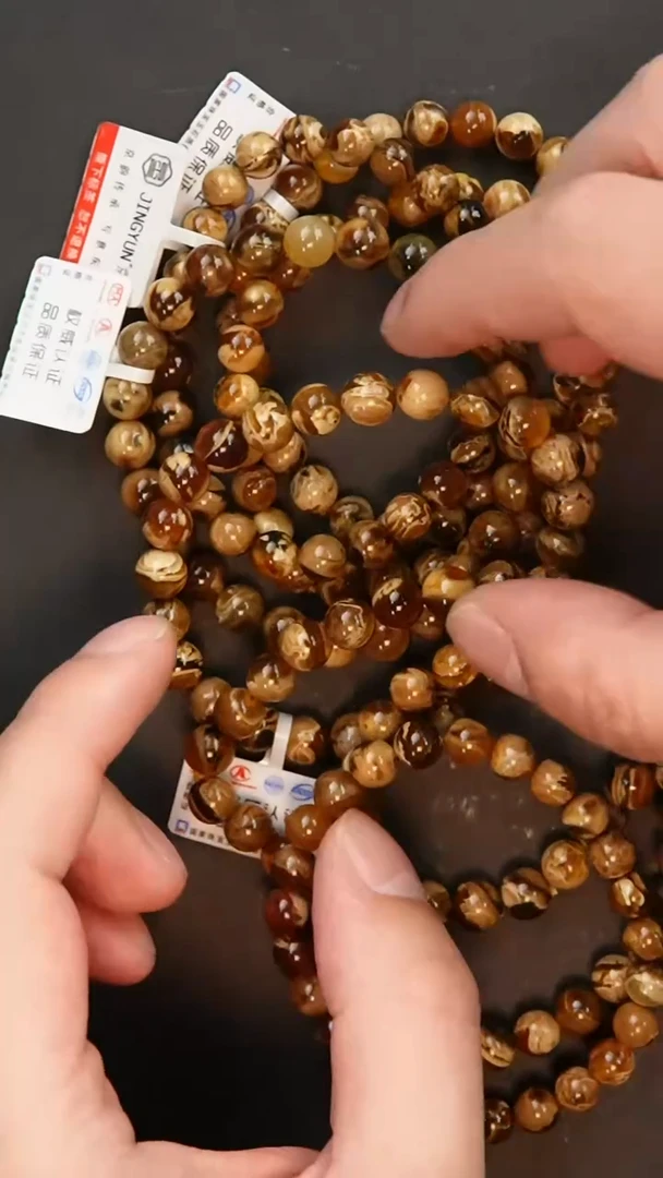 【闪购商品】琥珀手链未镶嵌溶洞7m多样性发其一