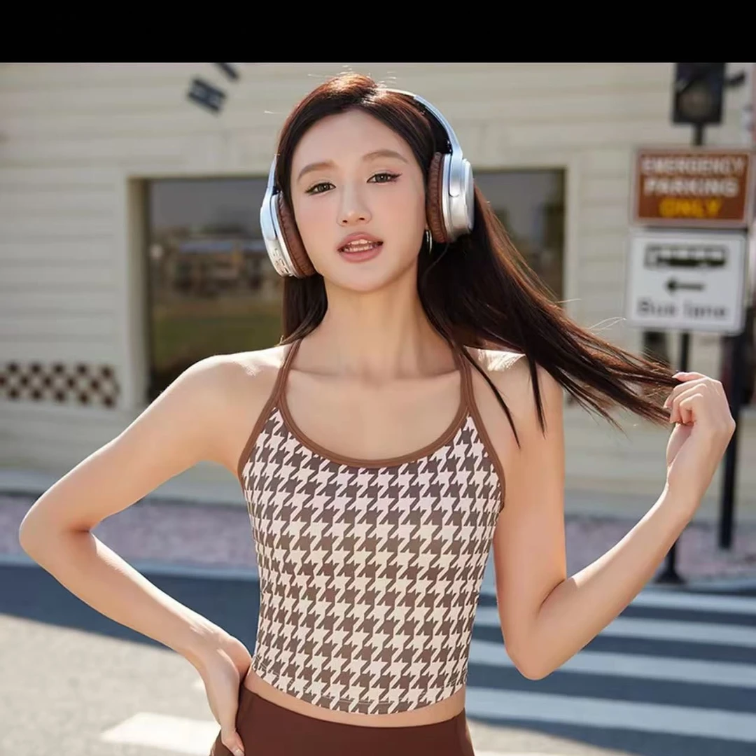 D015 D.K千鸟格美背  瑜伽运动服