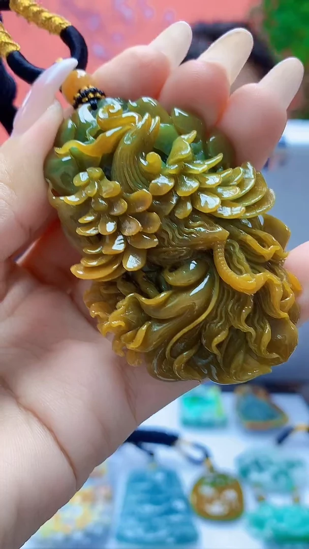 未镶嵌定制翡翠5060ty-毛货挂件185