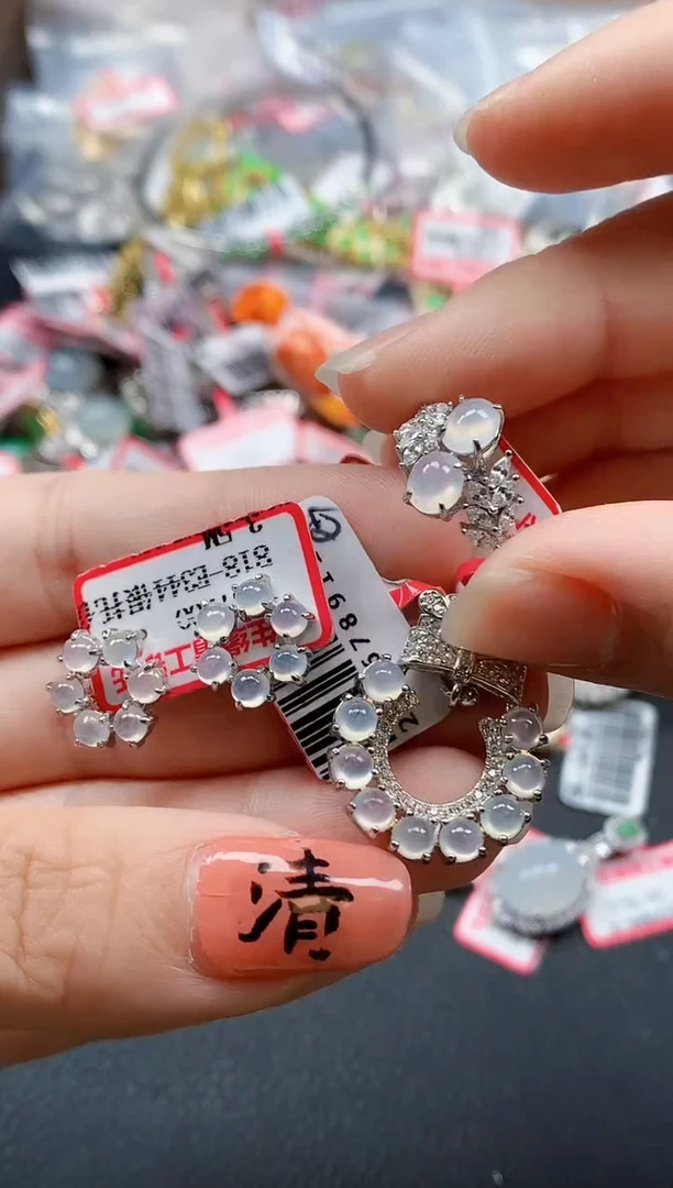 银S925镶嵌戒指翡翠天然A货缅甸翡翠