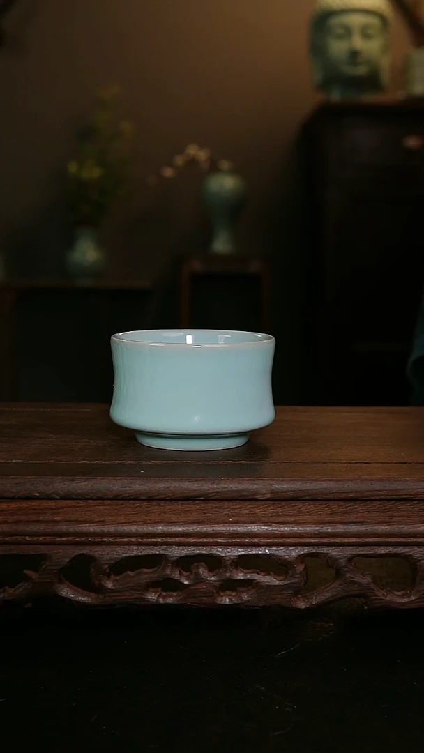 茶器天青手工束腰杯