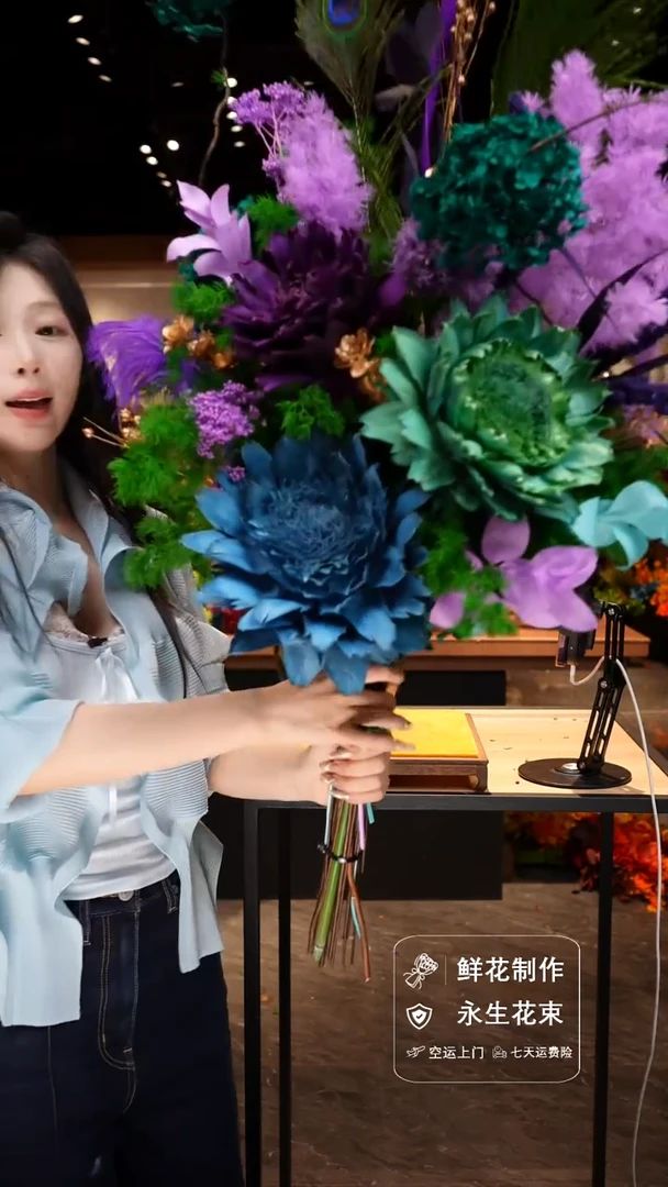 手工艺品琉璃手工花器花束空运包邮送货上门-以图片为准