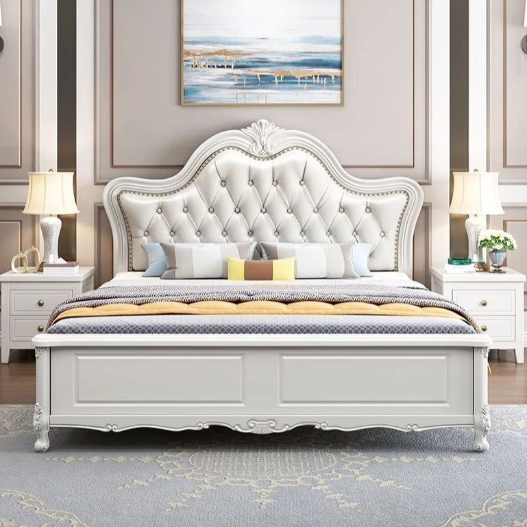 欧式实木床1.8双人床主卧大床家用1.5单人床现代婚床厂家直销1.2