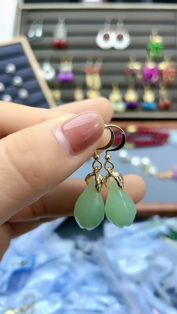 【闪购商品】和田玉耳饰14K金镶嵌417000