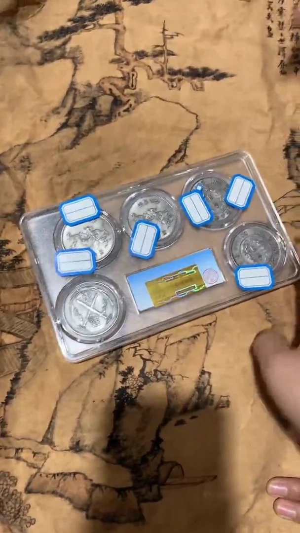 香榧木摆件透明币