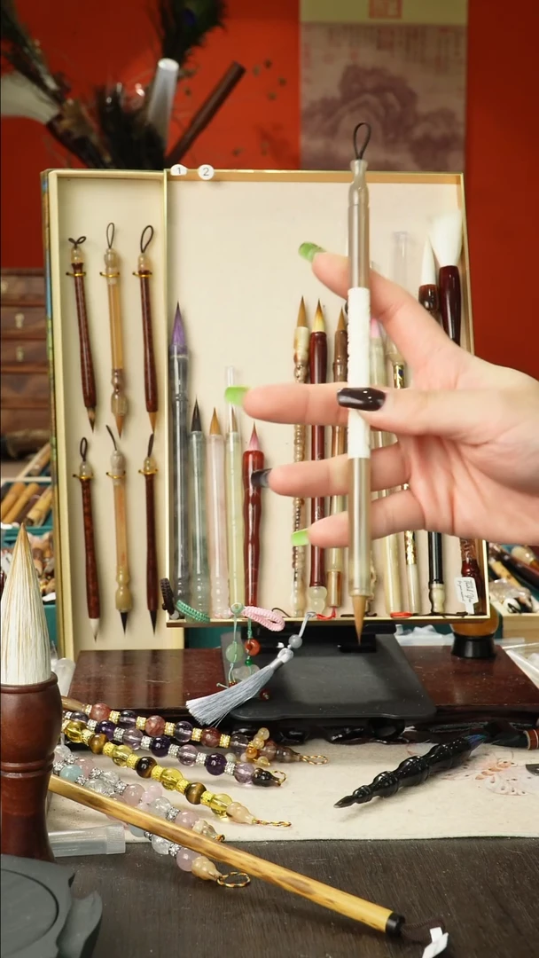 孤品高货毛笔链接 清水试笔 蘸墨不退