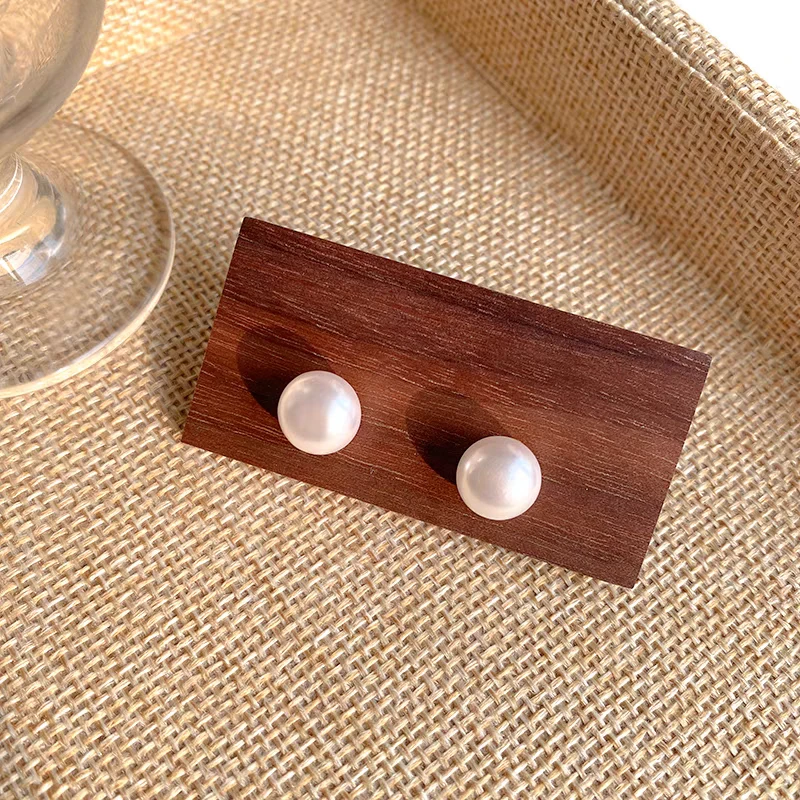 铜合金耳饰 百搭3040施家珠珠耳钉轻奢气质小众简约日常款卡8mm