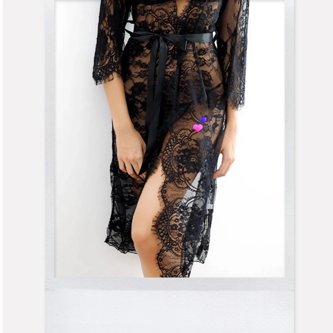 轻抚【80-200斤】2025新款床上睡袍女大码蕾丝睡裙时尚