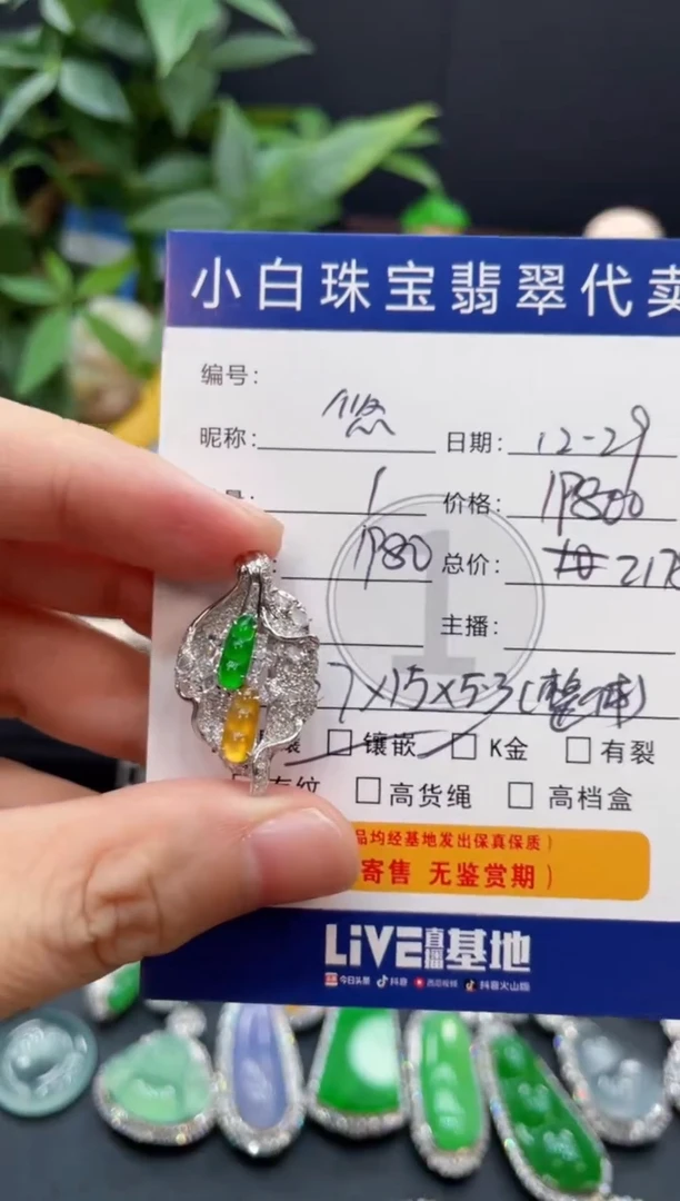 吊坠(不含链)18K金镶嵌翡翠悠**听吊坠